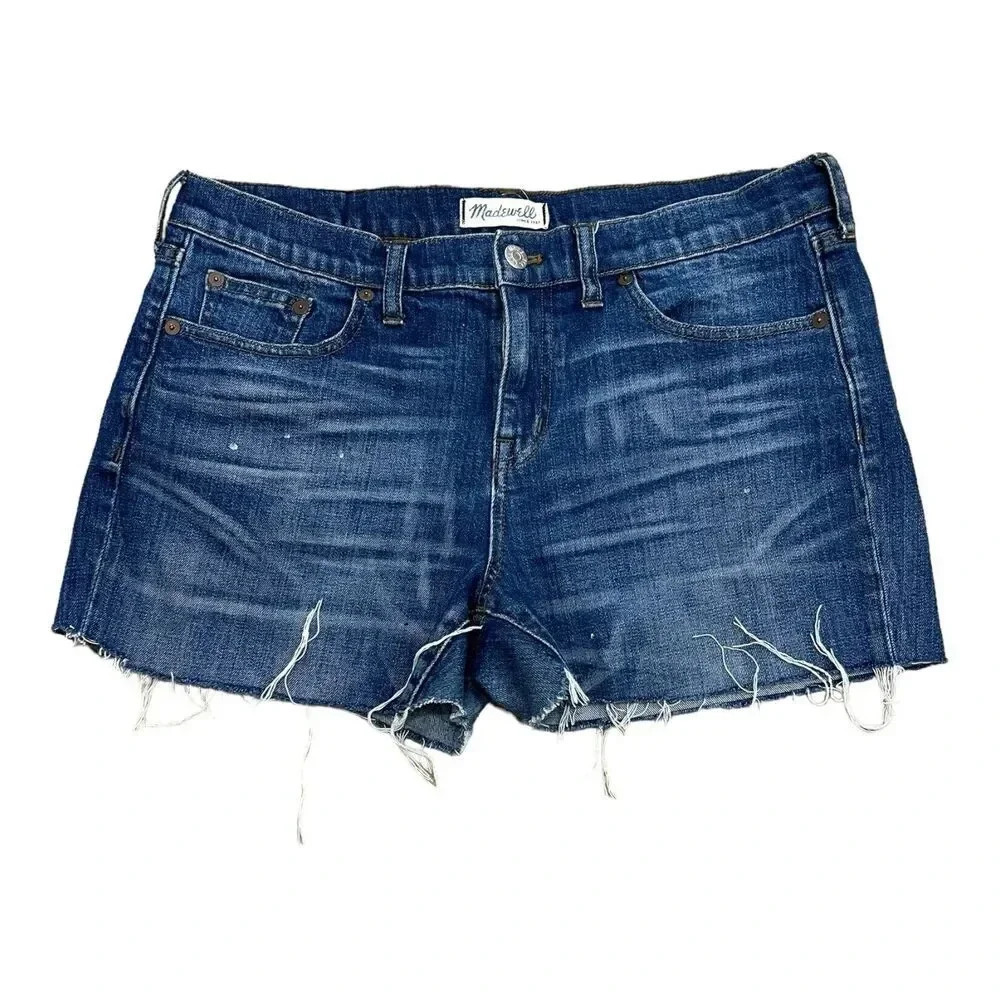 Madewell Blue Slim Boy Jean Cut off Shorts 29